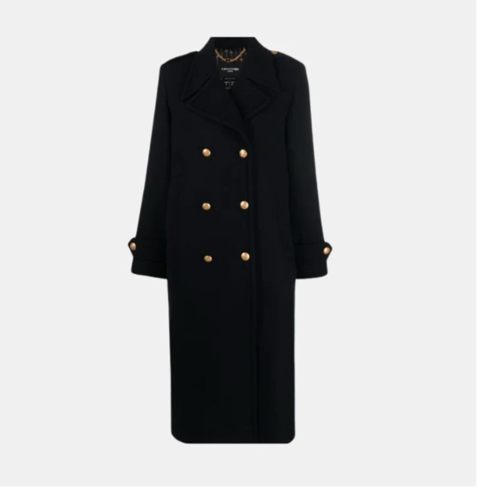 Each Other Paris Double Breasted Military Wool Blend Coat Size Women L Men M